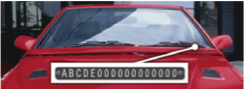 VIN number on a car dashboard